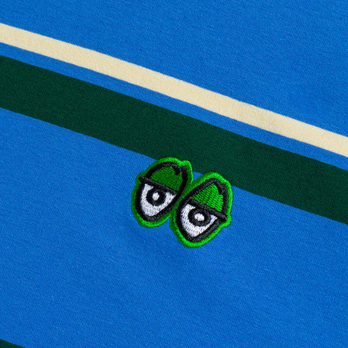 Krooked - Eyes Embroidered Stripe Shirt (Blue/White/Green)